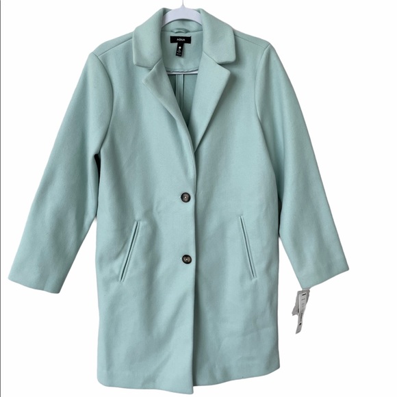 ☀️NWT☀️AQUA Women’s Midi Coat Mint S - Picture 1 of 7